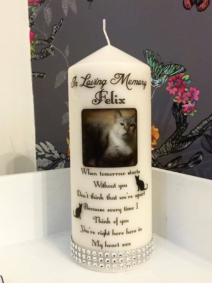 Cat memorial Candle. When tomorrow starts without you....... - Memories-Made.
