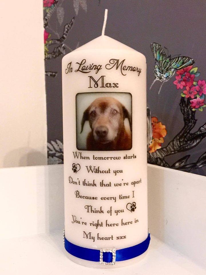 Dog memorial Candle. When tomorrow starts without you....... - Memories-Made.