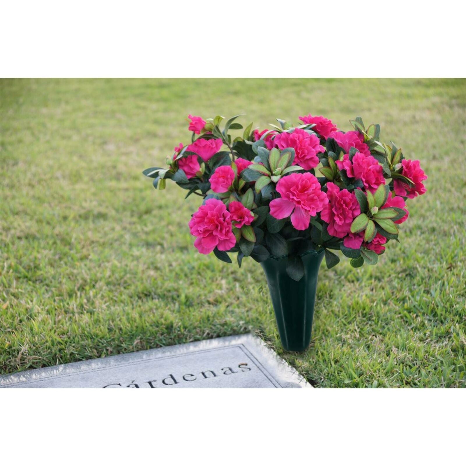 2 Pcs Green Spiked Memorial Grave Vases Cemetery Flower Pot Holder Vase - Memories-Made.