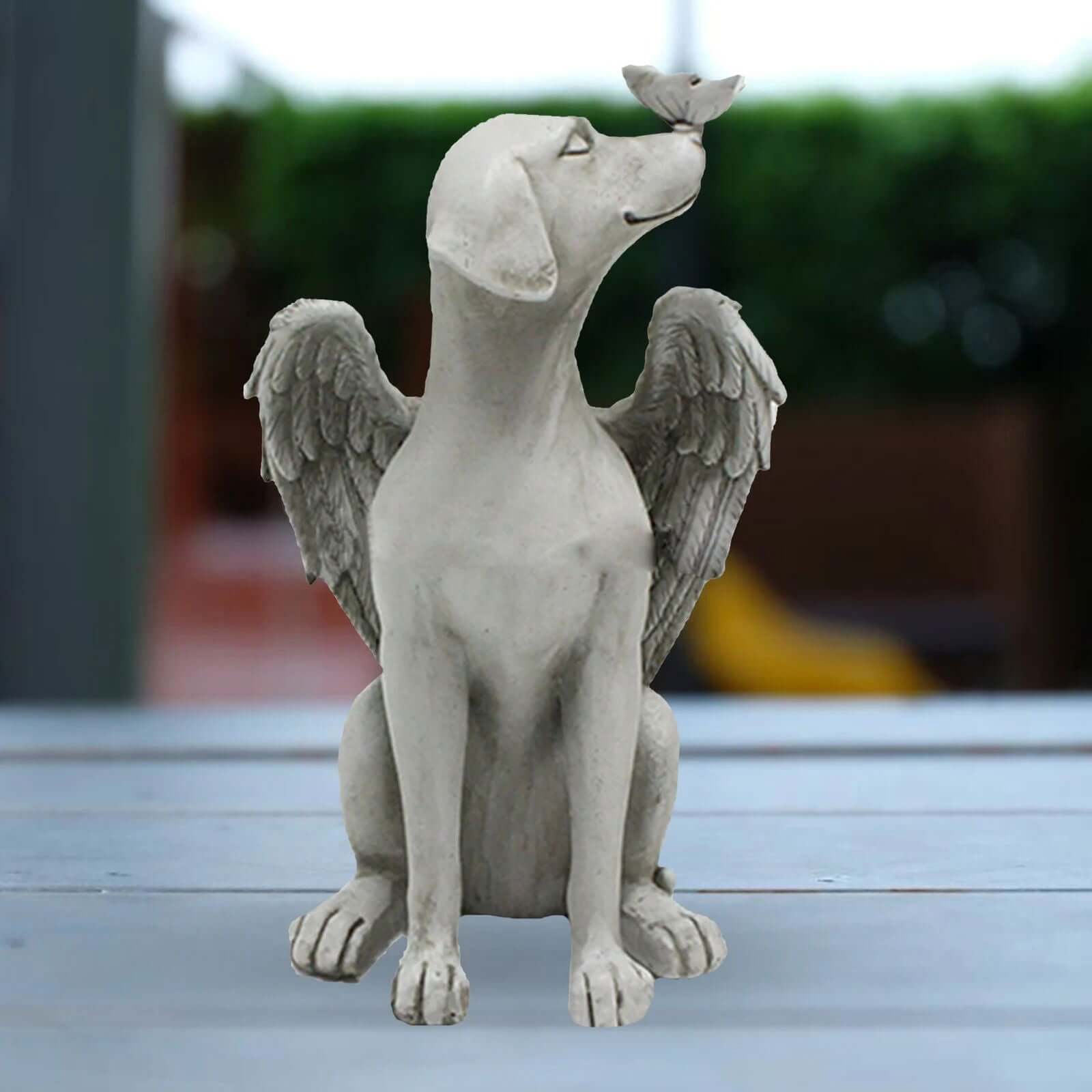 Angel Dog Butterfly Puppy Statue Sculpture Outdoor Garden Resin Decor Angel'S Wing Resin Garden Yard Backyard Ornament Figurines - Memories-Made.