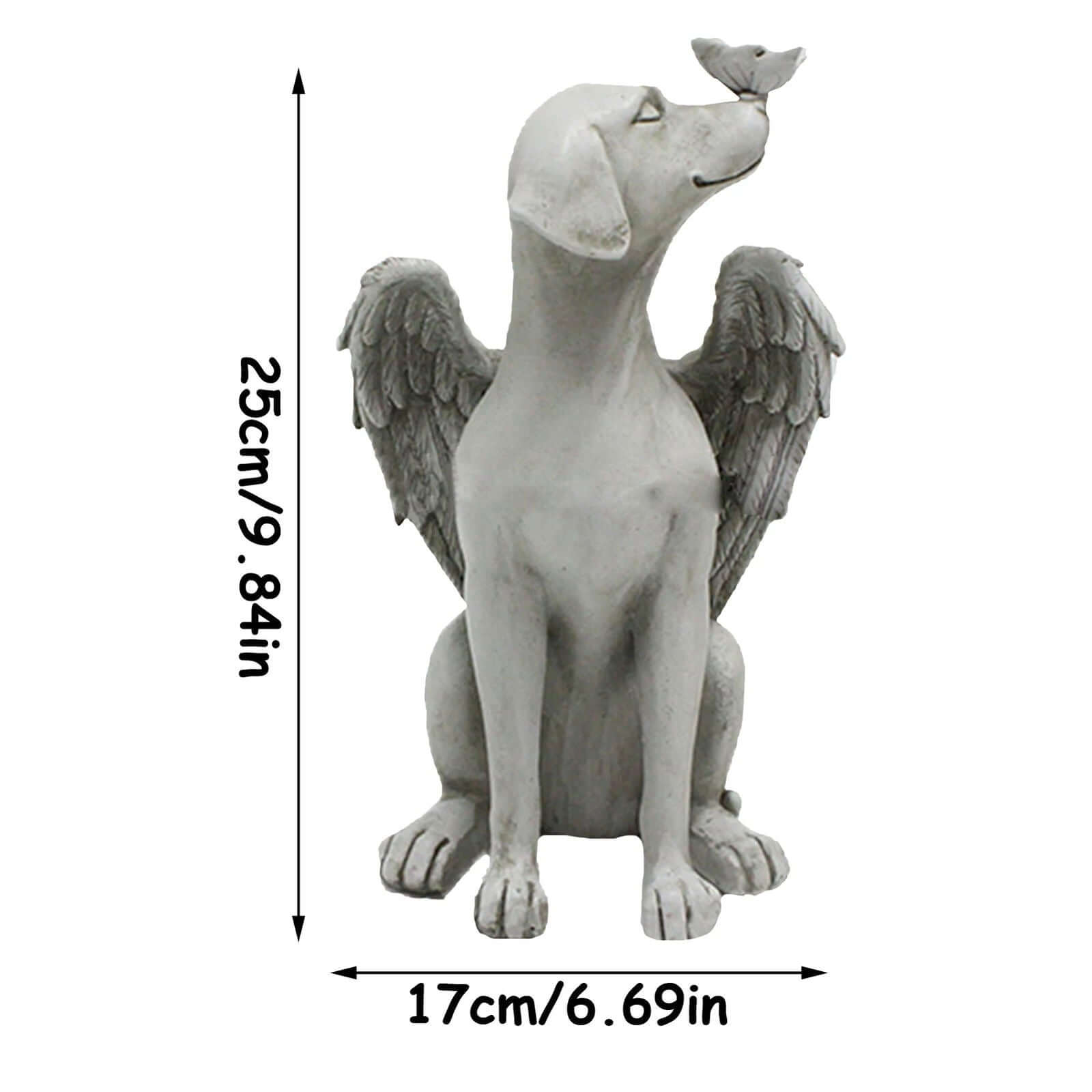 Angel Dog Butterfly Puppy Statue Sculpture Outdoor Garden Resin Decor Angel'S Wing Resin Garden Yard Backyard Ornament Figurines - Memories-Made.
