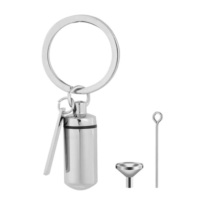 Beautiful Cylinder Cremation Keychain DIY Pendant for Human/Pet Ashes Angel Wing Urn Keychain Memorial Ashes Jewellery Gift - Memories-Made.