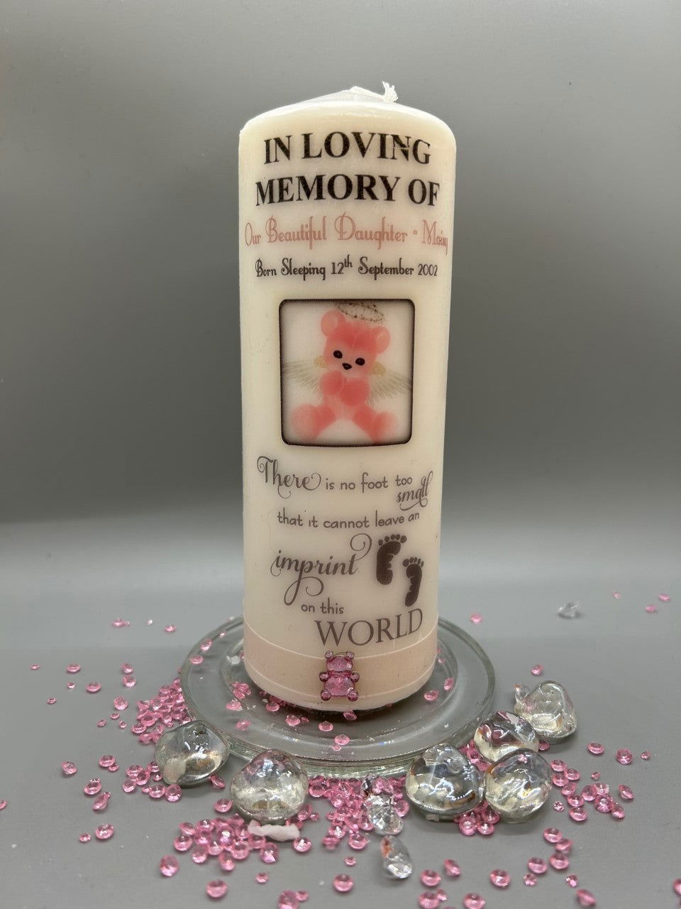 Child/Infant memorial candle - 20cm. There is no foot to small.... - Memories-Made.
