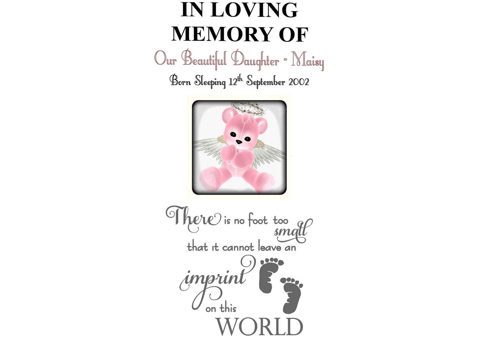 Child/Infant memorial candle - 20cm. There is no foot to small.... - Memories-Made.