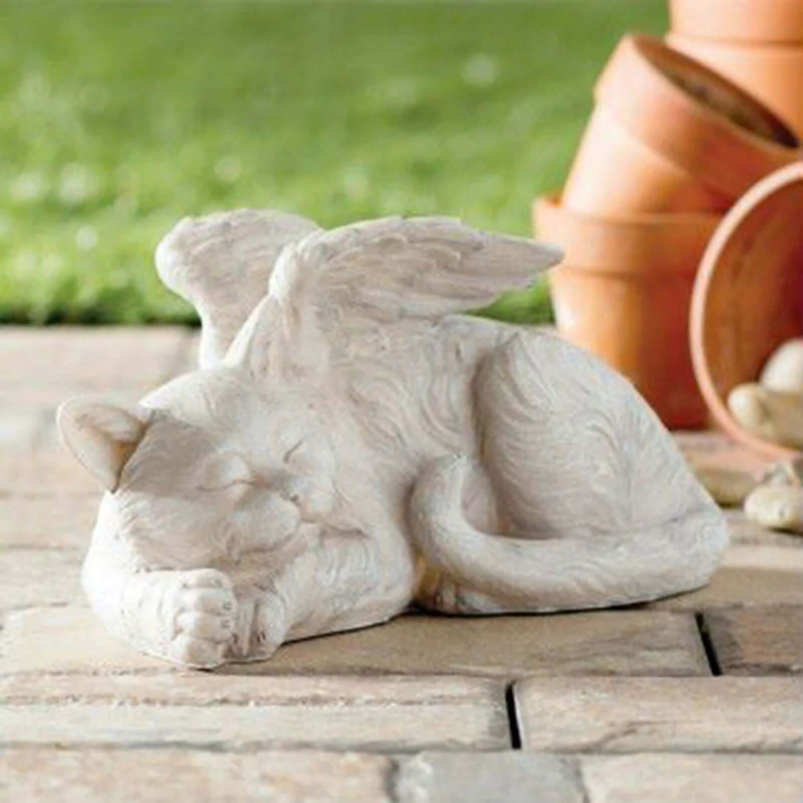 Dog Cat Angel Pet Memorial Grave Marker Statue Resin to Commemorate the Lost Pets for Garden Tombstones Lawn Decoration - Memories-Made.