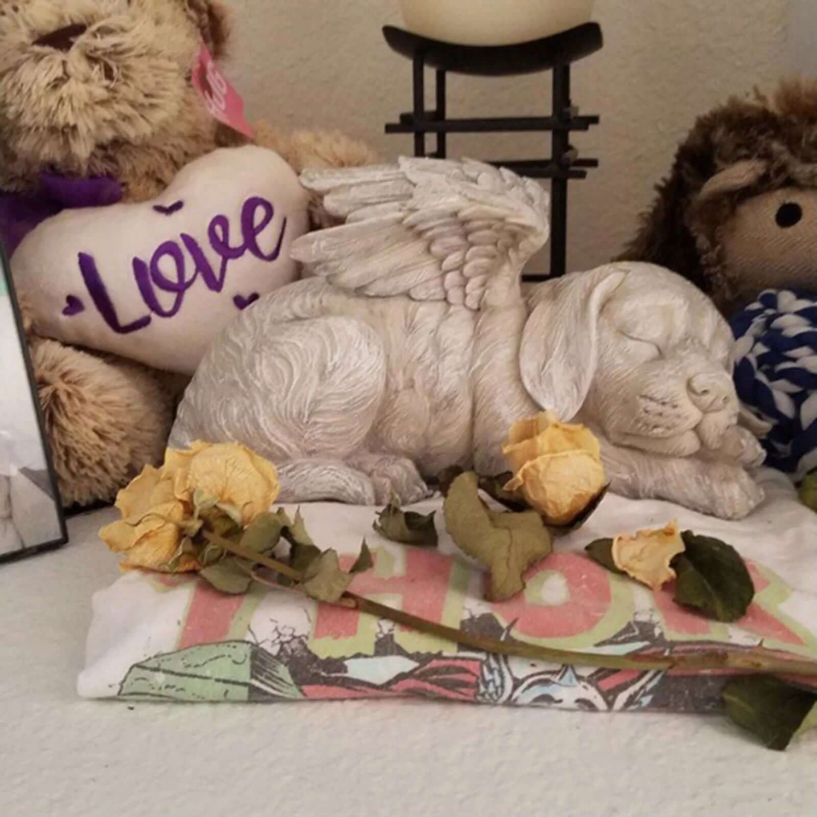 Dog Cat Angel Pet Memorial Grave Marker Statue Resin to Commemorate the Lost Pets for Garden Tombstones Lawn Decoration - Memories-Made.
