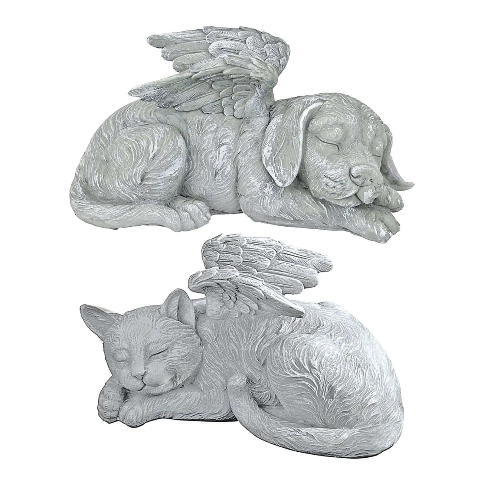 Dog Cat Angel Pet Memorial Grave Marker Statue Resin to Commemorate the Lost Pets for Garden Tombstones Lawn Decoration - Memories-Made.