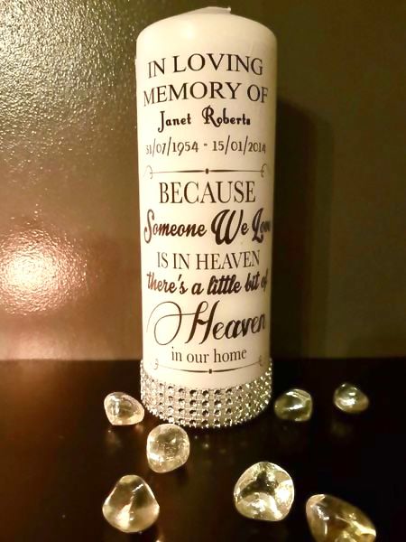 Memorial Candle - Because Someone we know is in heaven........ - Memories-Made.