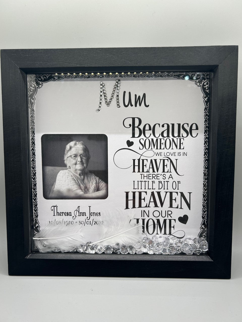 Memorial box frame for lost loved one - Personalise this artwork. - Memories-Made.