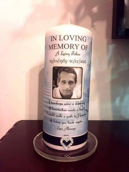 Memorial candle 20cm.  If teardrops made a stairway........... - Memories-Made.