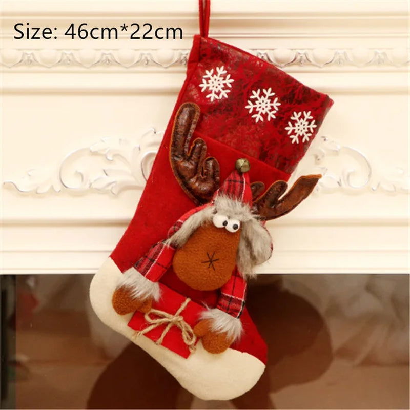 Merry Christmas New Year Red and Black Plaid Christmas Candy Bag Christmas Stocking Christmas Gift Kids Christmas Decoration - Memories-Made.