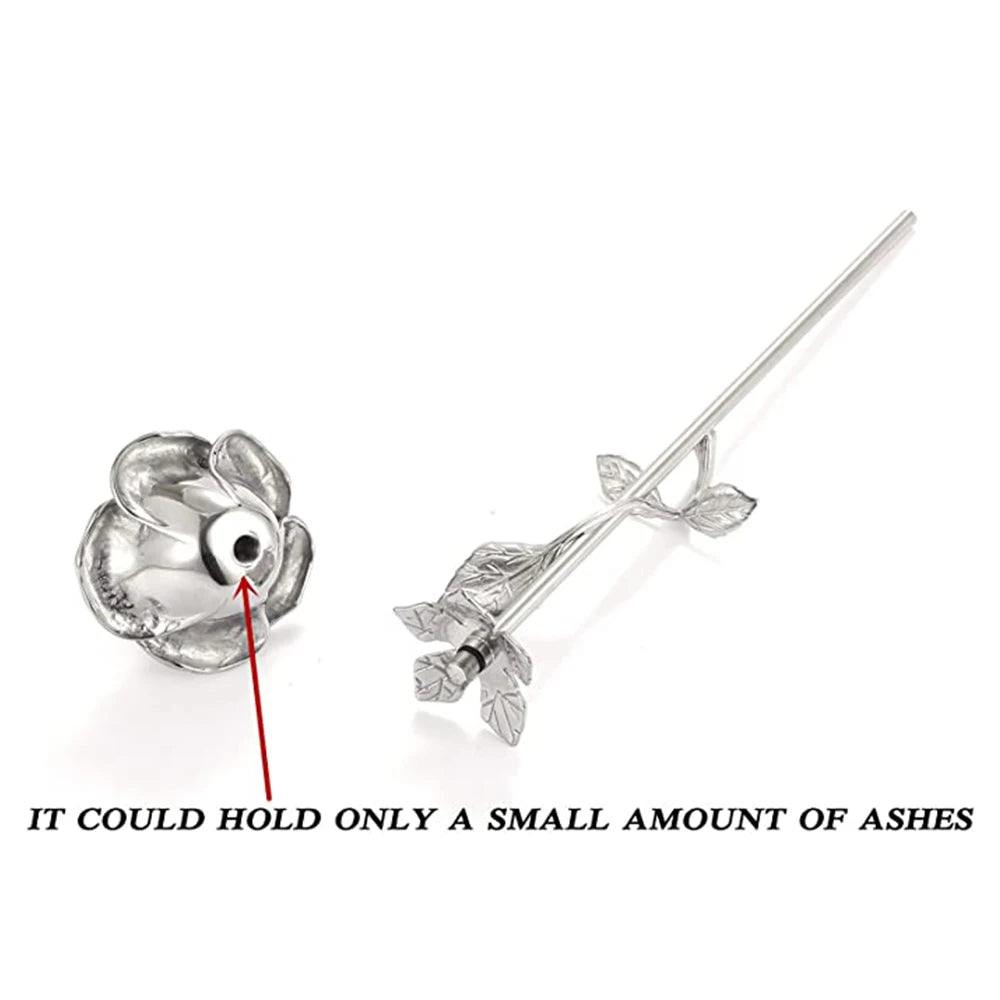 Rose Flower Keepsake Urns for Human Ashes Memorials Urn Locket - Long Stem Rose Flower Cremation Urns Funeral for Ashes - Memories-Made.